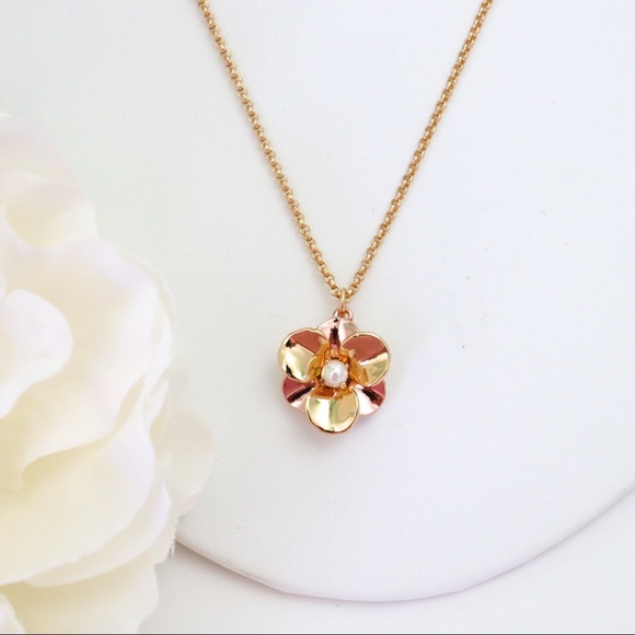 kate spade Jewelry - Kate Spade Necklace Pick a Posy Rose Yellow Gold